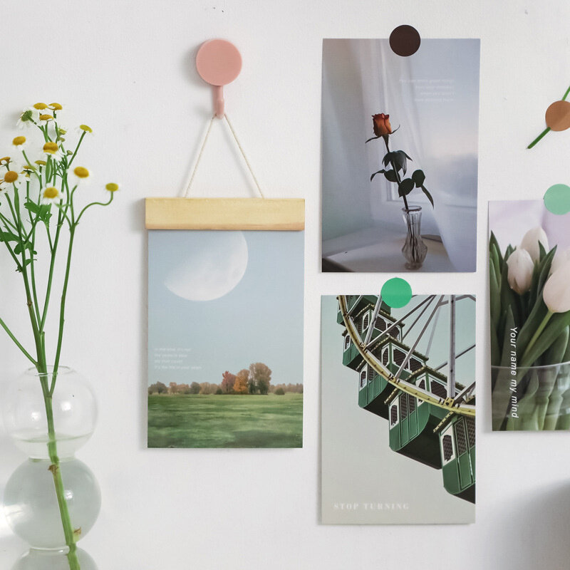 30 hojas Ins hermoso paisaje artístico postal tarjetas decorativas dormitorio decoración del hogar Fondo pegatinas de pared accesorios para fotos