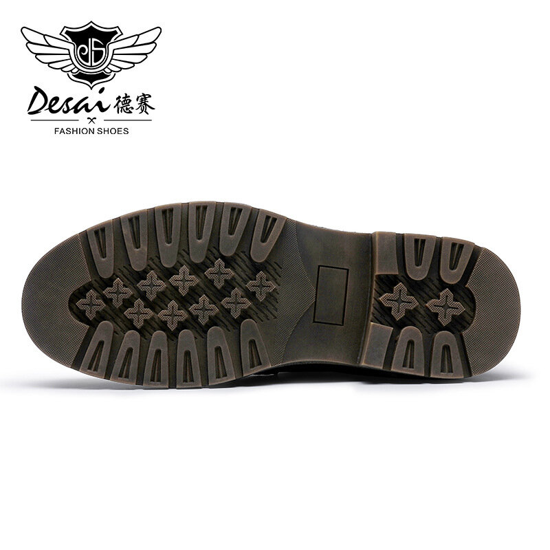 Desai รองเท้าหนังลำลองหลากหลายใหม่ระบายอากาศทันสมัยรองเท้าทำงานย้อนยุคอังกฤษหัวมนรองเท้าบุรุษดาร์บี้