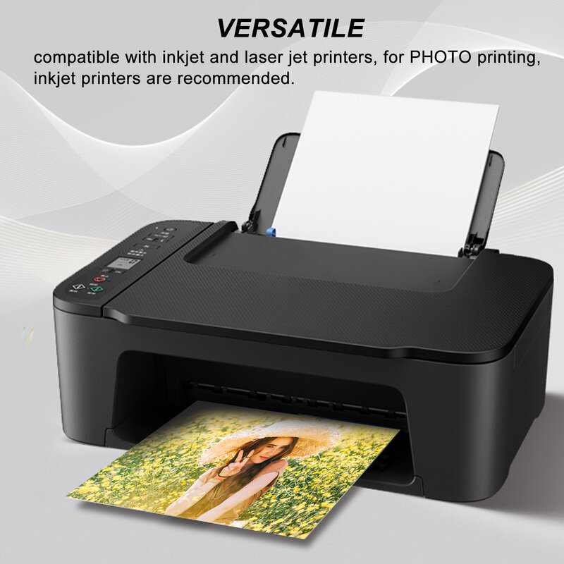 ESHANG Self-Adhesive Photo Paper Glossy Sticker Paper for Inkjet Printer, 3R 4R 5R A4 20Sheets, 135 gsm 36Ib