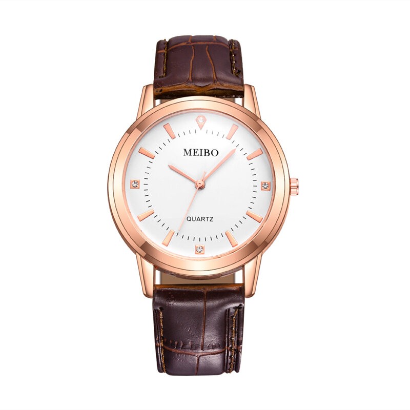Temperamento moda feminina relógios casais strass pulseira de couro relógio de pulso de quartzo