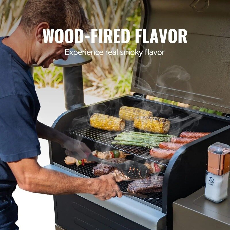 Z GRILLS Wood Pellet Grill Smoker with PID Technology, Auto Temperature Control, Direct Flame Searing Function,  600D, Bronze