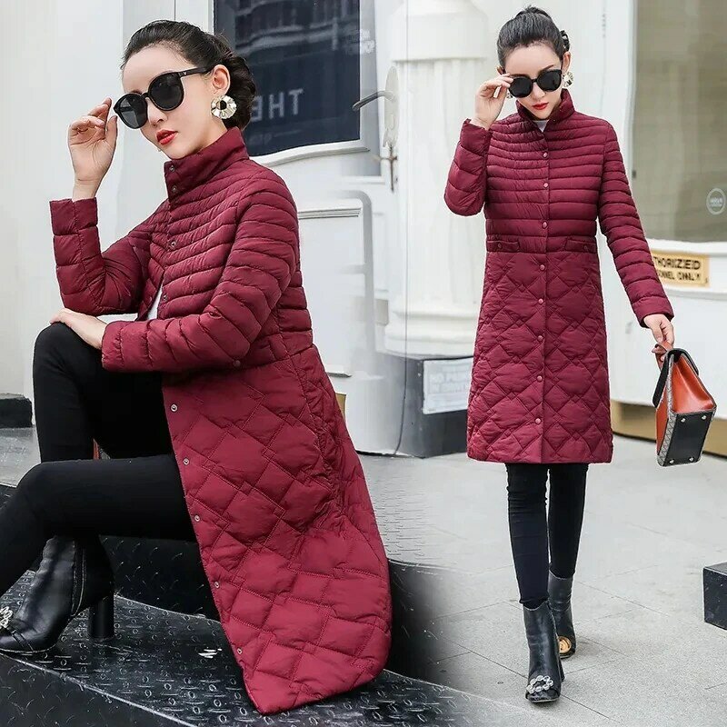 Winter Jaquetas Casual Mid-lengthSlim fitting stand-up collar Parkas Jacket ightweight Warm Coats Fashion Cotton Padded coat 5XL