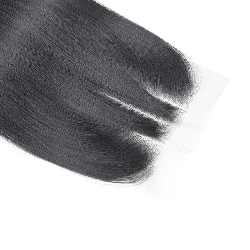 Кости прямые Кружева Фронтальная закрытия только три части кружева закрытия высокое качество передние прямые человеческие волосы 4x4 кружева закрытия только
