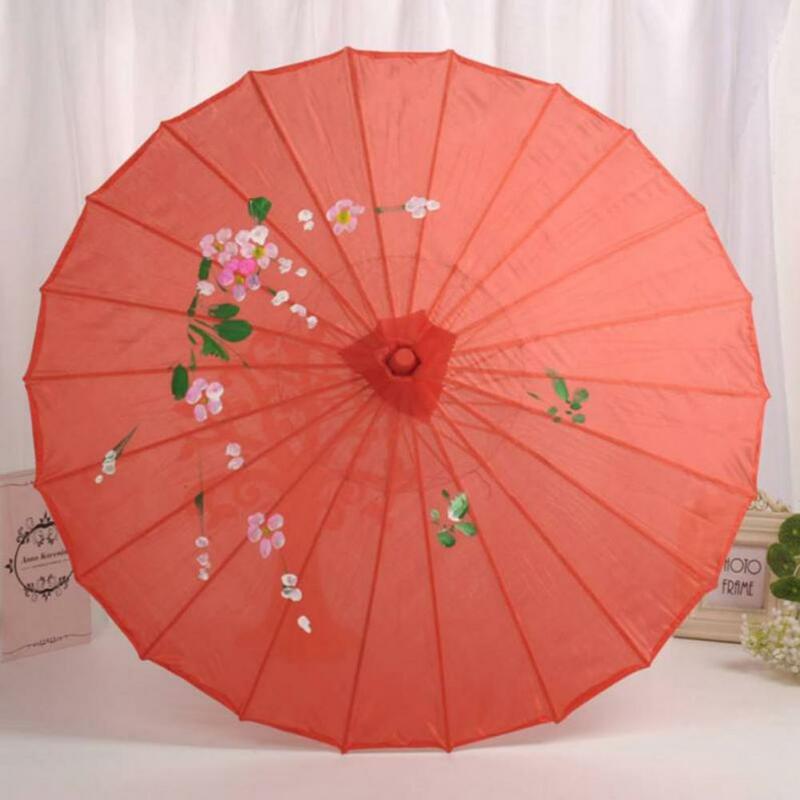 Зонт женский из шелковой ткани, винтажный зонтик из бамбуковой бумаги с цветами японского цветка и дождем, реквизит для косплея