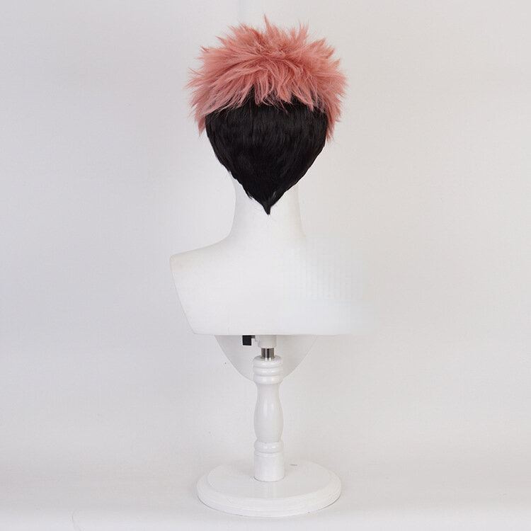 Парик для косплея Yuji из аниме Itadori, высокотемпературные шелковые парики с сеткой внутри розы и шапочка