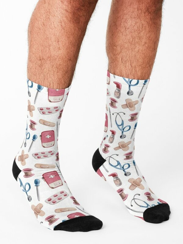 Hospital Medical pattern Gift for nurses and doctors Socks Men's Novelties Toe sports Socks For Man Women's