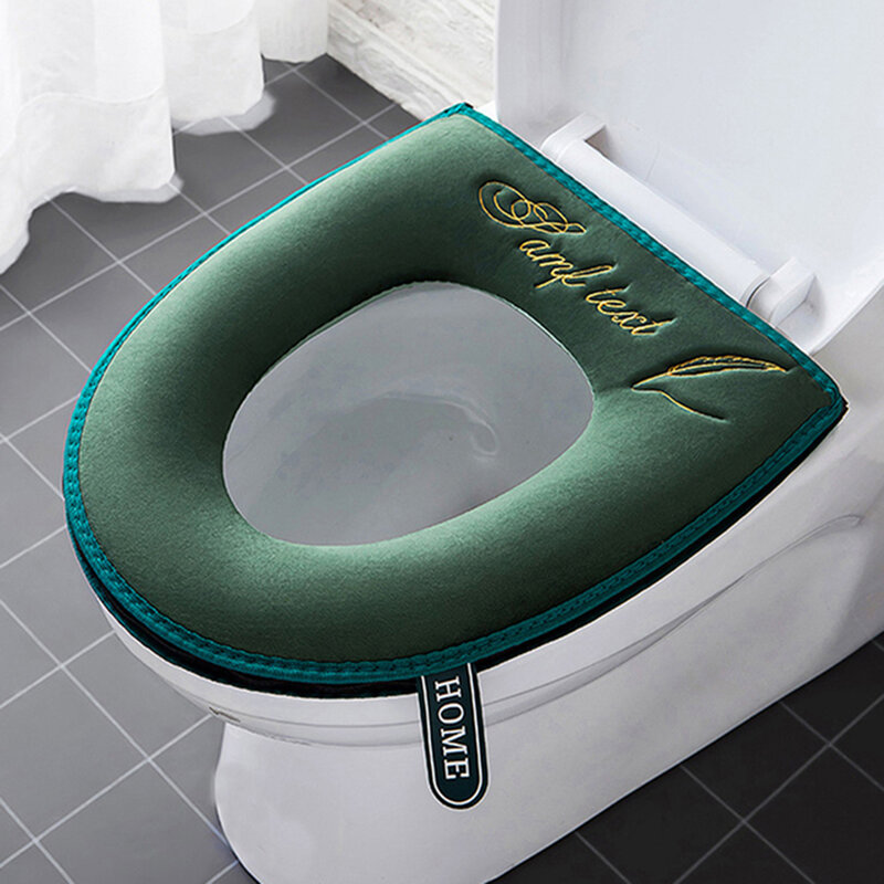 Penutup Toilet Duduk Universal Musim Dingin Hangat Lembut WC Tikar Kamar Mandi Dapat Dicuci Ritsleting Dapat Dilepas dengan Pisau Lipat Rumah Tangga Tahan Air