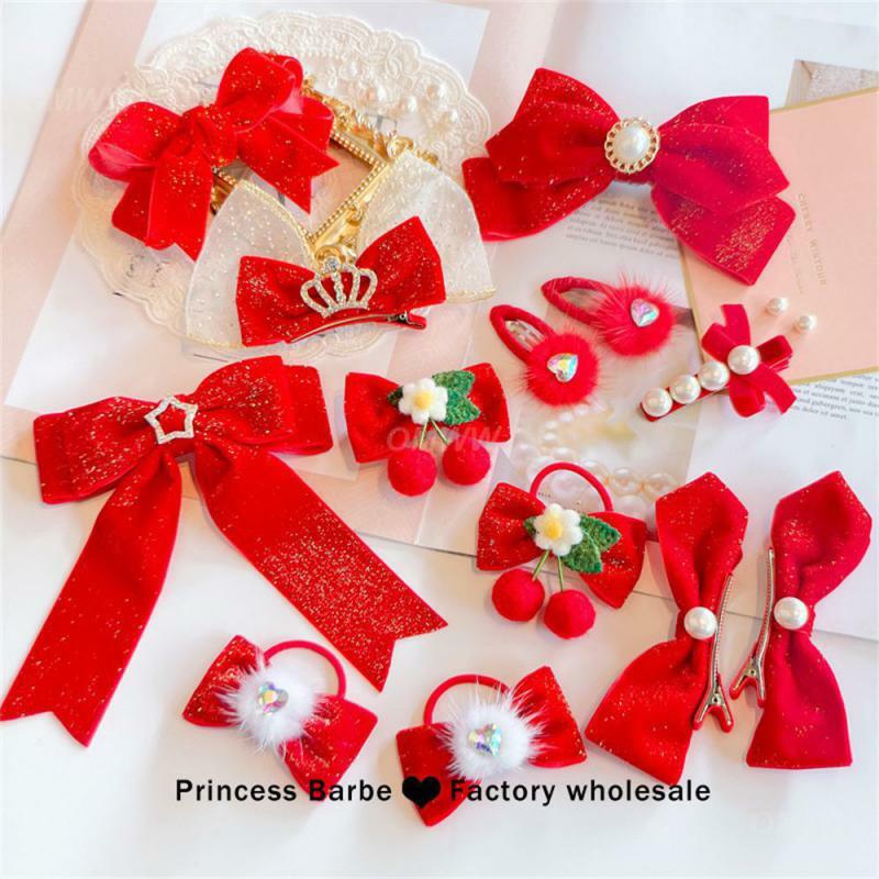 Bow Hairpin Brightly Colored Velvet Fabric Solid Color Hairpin Hair Accessories Girl's Hairpin Fine Workmanship Velvet Hairpin