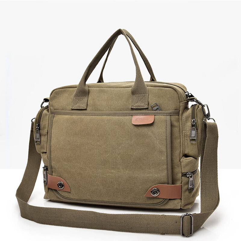 Borse a tracolla in tela da uomo borsa a tracolla per Laptop da viaggio Casual da 15.6 pollici borse da lavoro di lusso borsa di alta qualità di moda