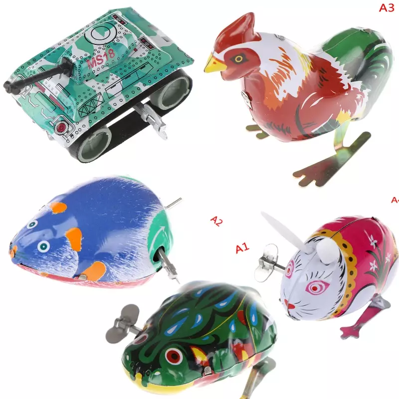 NOWOŚĆ Kids Classic Tin Wind Up Clockwork Toys Skacząca żelazna żaba Królik Kogut Zabawka Figurki akcji Zabawka dla dzieci Klasyczna zabawka dla dzieci
