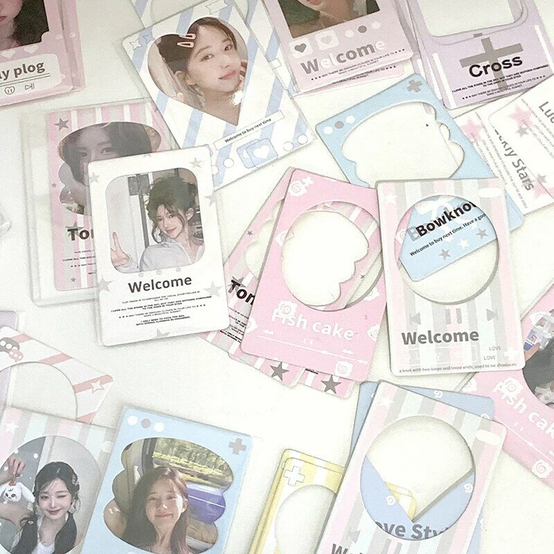 Kawaii 10PCS Mini Hollow Card Head Kpop Photocard Holder Photo Card Collection Bag DIY Photo Bag School Stationery