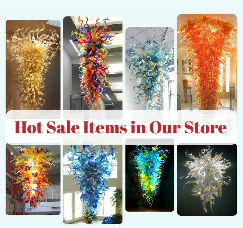 Modern Large Hanging Chandelier Ligting Murano Luxury Light Fixtures LED Lights Blown Glass Sculpture Hotel Shopping Mall Lustre