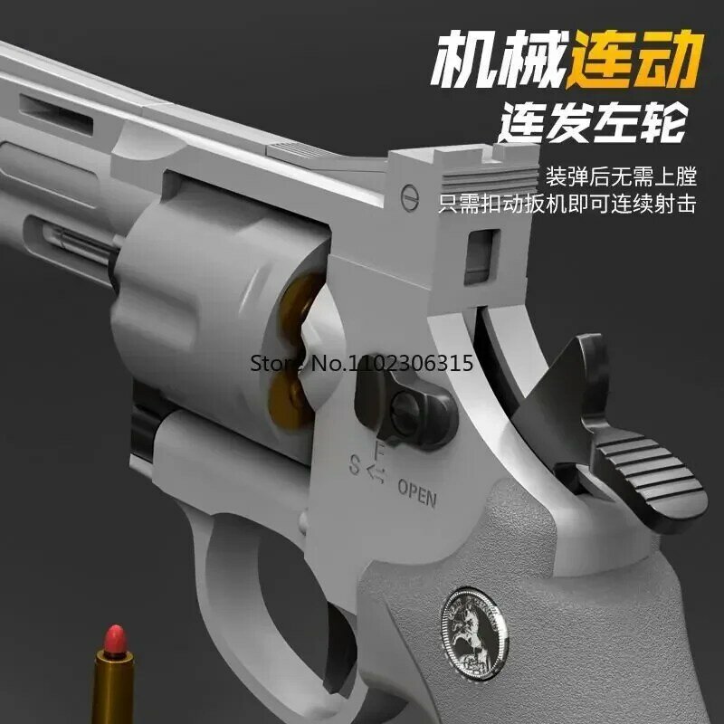 ZP5 357 Revolver Mechanical Automatic Launcher Continuous Firing Pistol Soft Dart Bullet Toy Gun CS Outdoor Weapon for Kid Adult