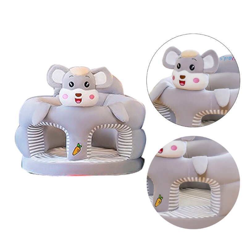 Unisex Cartoon Baby Support Sofa Chair Lovely Animal Pattern for Learning to Sit