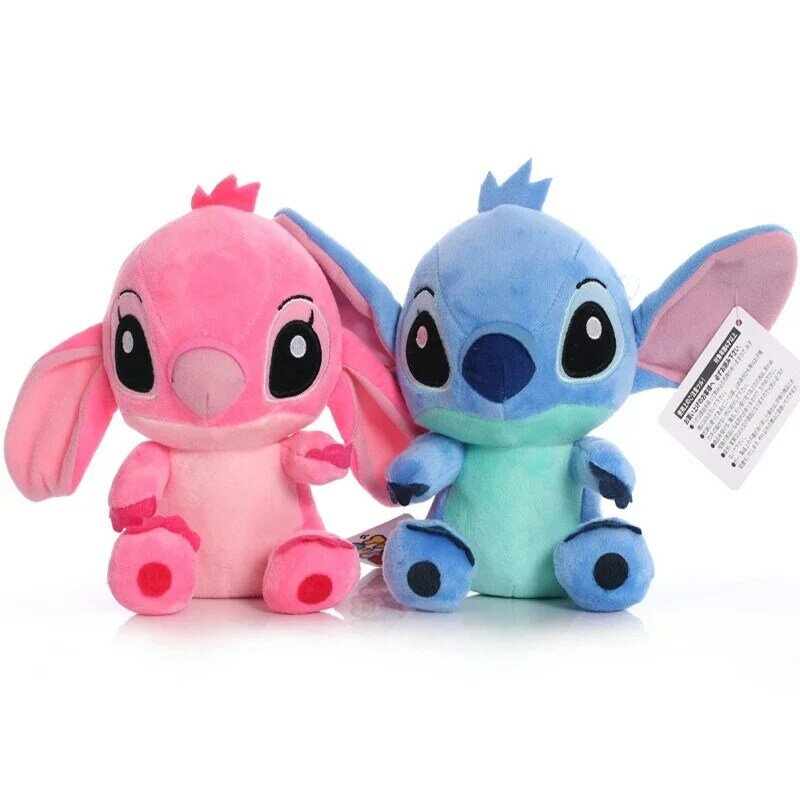 Disney Cartoon Blue Pink Stitch peluche bambole Anime Toys Lilo & Stitch 20CM Stich Plushs peluche regali di natale per bambini