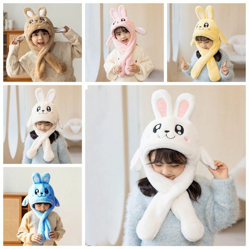 Шапка-кролик с ушами для прыжков, защитная Милая Новинка, плюшевая креативная шапка с ушами кролика, детская зимняя шапка