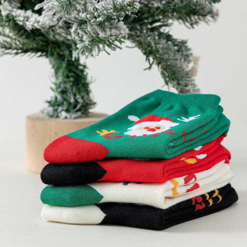 Женские носки, повседневные зимние рождественские носки, утепленные носки с изображением оленя Давида, хлопковые теплые женские рождественские носки с изображением мультяшных героев, носки с изображением лося в подарок