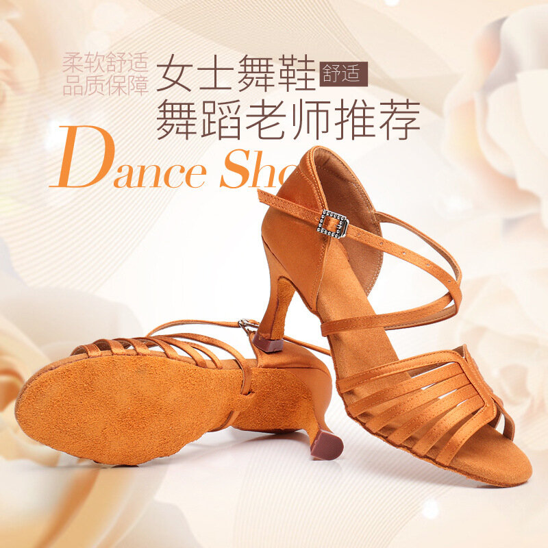 Sapatos de dança latina para mulheres, sapatos de salto alto para senhora, salão de baile Cha Cha, 1 par por lote