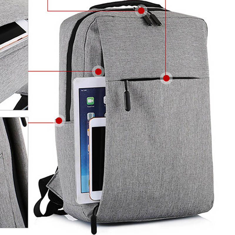 กระเป๋าเป้สะพายหลังสำหรับผู้ชายกระเป๋าเป้สะพายหลังแบบชาร์จไฟได้ทำจาก USB แบบเรียบง่ายใหม่2023