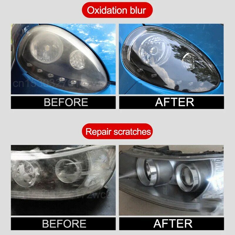 Car Headlight Polishing Agent Scratch Remover Repair Fluid Headlight Renewal Polish And Maintenance Liquid Kit Auto Accessories