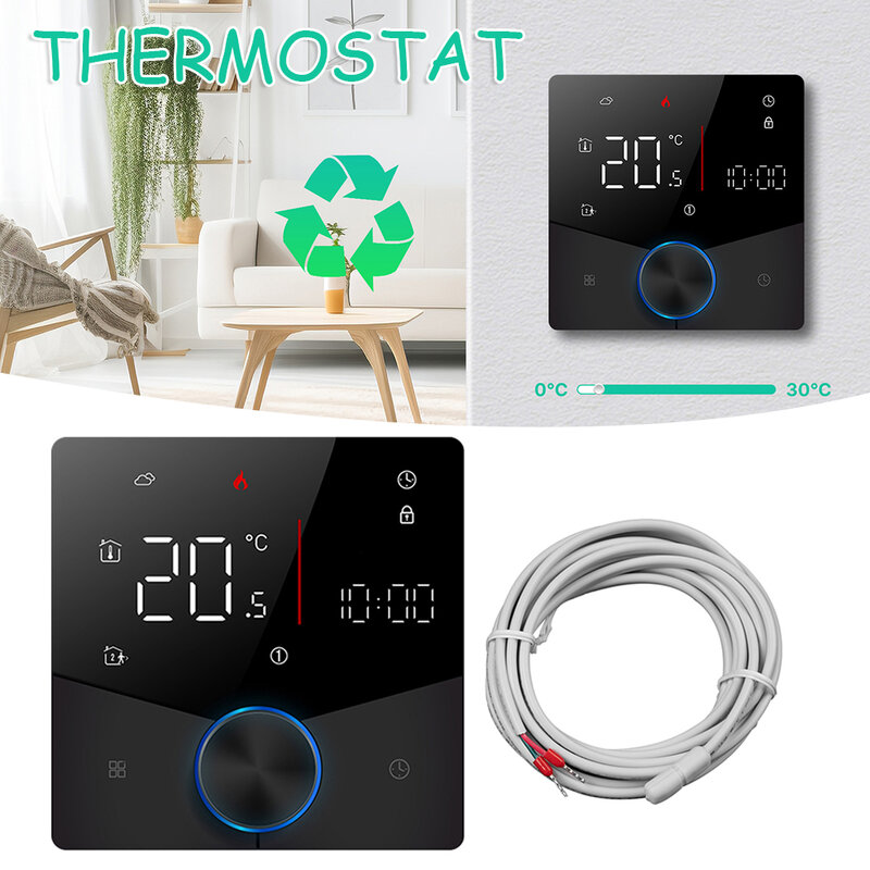 Thermostat à affichage numérique intelligent avec bouton, contrôleur de chauffage au sol multifonction, chauffage au sol