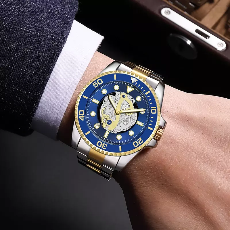 AOCASDIY-Relógio masculino de luxo, cronógrafo impermeável, quartzo luminoso relógio de pulso com data automática, moda