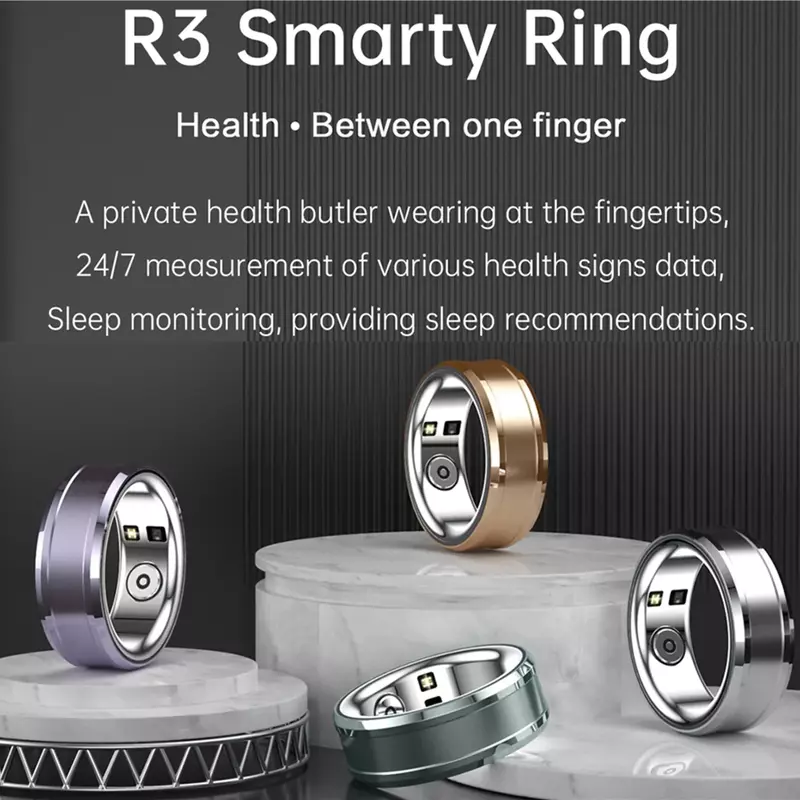 2024 Trendy Smart Ring per uomo donna-pedometro Bluetooth Activity Tracker Sleep Monitor - IP68 Rated Sport Fashion Ring uomo