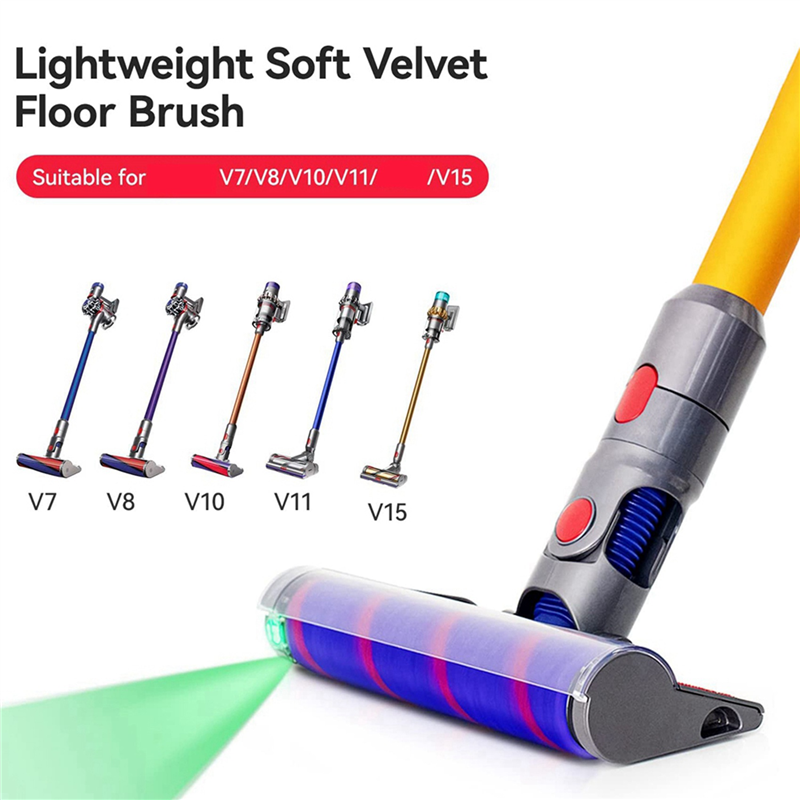 Soft Roller Brush Head for Dyson V7 V8 V10 V11 V15 Cordless Stick Vacuum Cleaners Parts Hardwood Floor Attachment