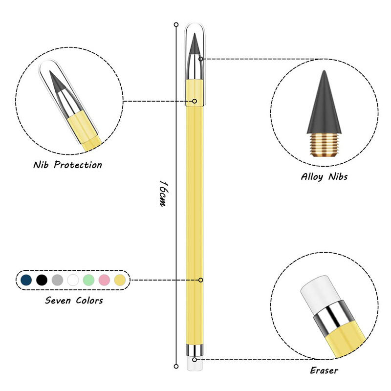 Вечный карандаш для студентов, специальный бесконечный вечный карандаш с постоянным сердечником, карандаш без чернил, школьные принадлежности