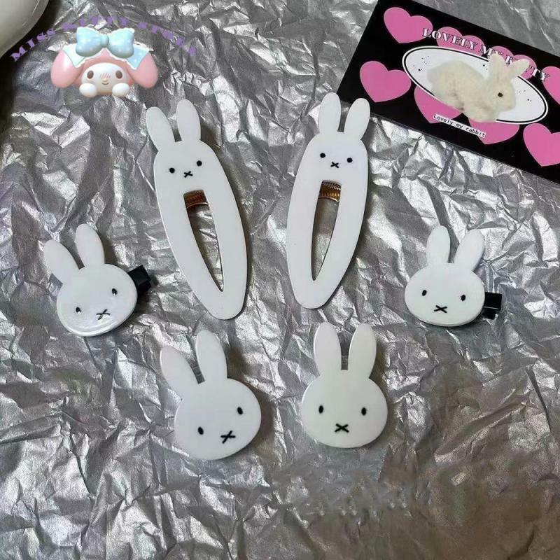 Cartoon Rabbit Hairpin Cute Hairpin Banger Clip for Small Girls Headdress Clip for Children Mini Clip for Women Handmade Hairpin