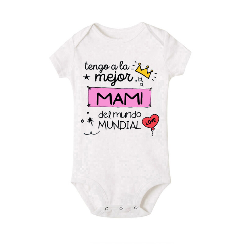 I Hava A Best Mom in The World Printed Baby Romper Infant Short Sleeve Bodysuit Boys Girls Summe Jumpsuit Funny Toddler Clothes