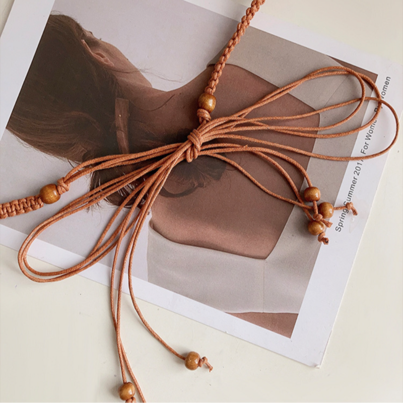 Cinturón Retro de cuerda de lino y algodón para mujer, accesorio de decoración de alta calidad