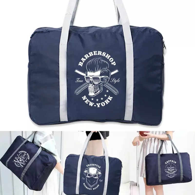 Boston Bags Travel Luggage Bag Foldable Travel Bags Nylon Pack WaterProof Storage Clothes Pack Organizer Skull Printing Series