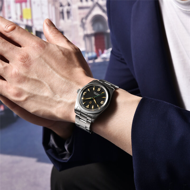 2024 nowy męski automatyczny zegarek mechaniczny z PAGANI DEISGN klasyczny Vintage z szafirem ze stali nierdzewnej