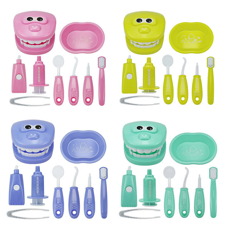 9 sztuk/zestaw zabawki edukacyjne Montessori do odgrywania ról lekarz gra dla dzieci wczesna nauka szczotkowanie zębów zabawka dla dzieci