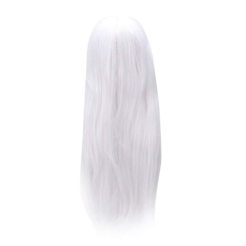 شعر مستعار طويل مستقيم أنيمي ، زي تأثيري ، أبيض