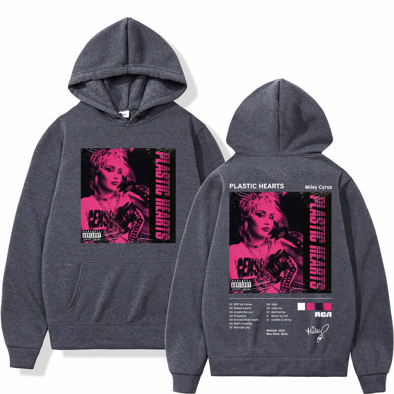 Zangeres Miley Cyrus Muziekalbumprint Hoodie Heren High Street Fashion Trend Sweatshirts Casual Vintage Oversized Hoodies