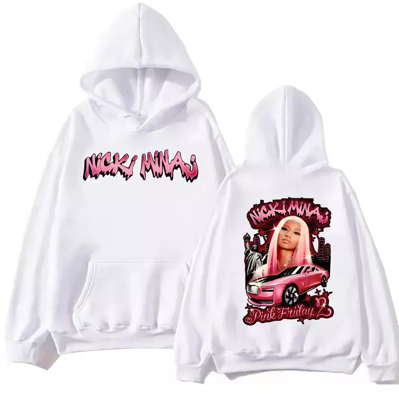 Толстовка Nicki Minaj Tour с капюшоном, пуловер в стиле Харадзюку, топы, свитшот с длинным рукавом, подарок для фанатов музыки, 2024