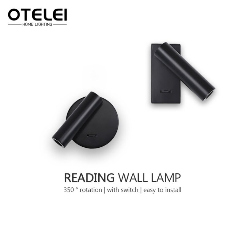 Moderne applique da parete a LED con luci di lettura a parete regolabili girevoli comodino camera da letto studio apparecchi di illuminazione per la casa