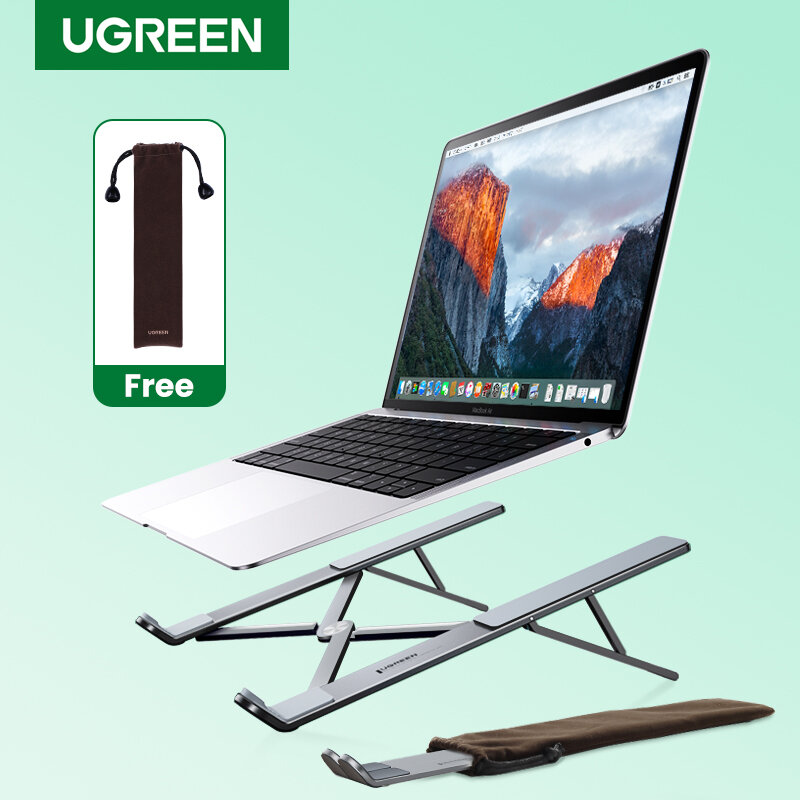 UGREEN-맥북 에어 프로 용 노트북 스탠드 홀더, 조정 가능한 알루미늄 노트북 스탠드, 태블릿 스탠드, 노트북 PC 지원, 맥북 홀더