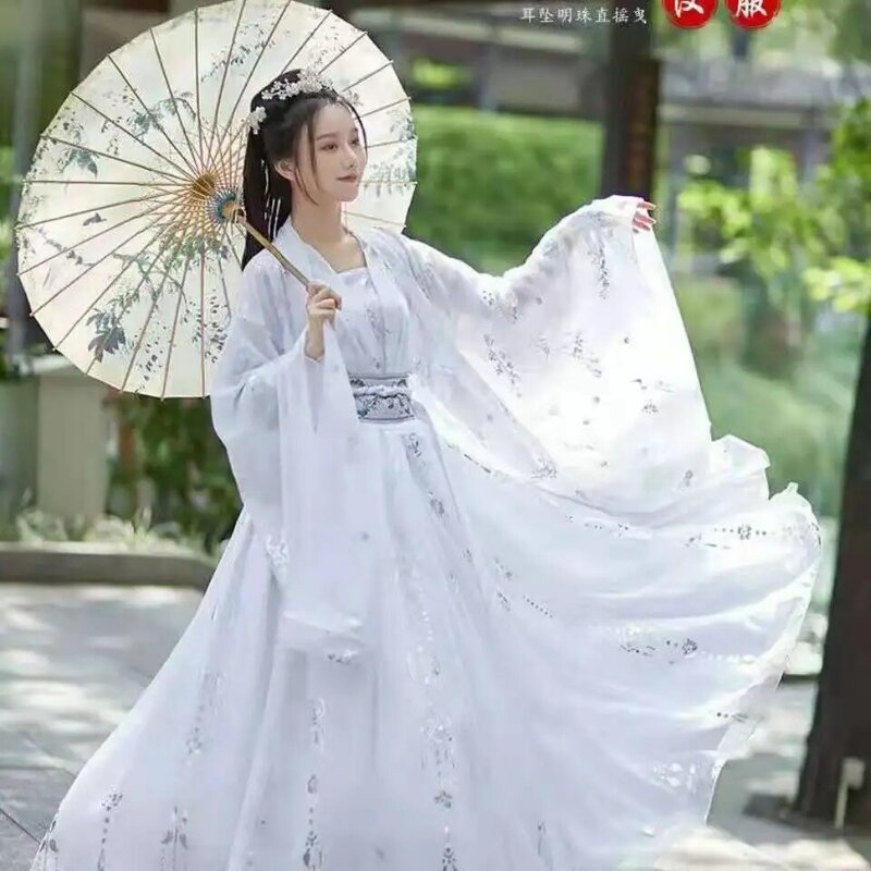 Fantasia Hanfu feminina, vestido Han, fase de dança, ternos adultos Tang, estudante Hanfu, roupa do Festival da Dinastia Ming, senhora da festa antiga, 2024