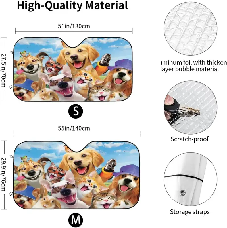 Animal Selfie foto cani e gatti parasole parabrezza per auto parasole accessori per auto facili da usare per la maggior parte dei parabrezza