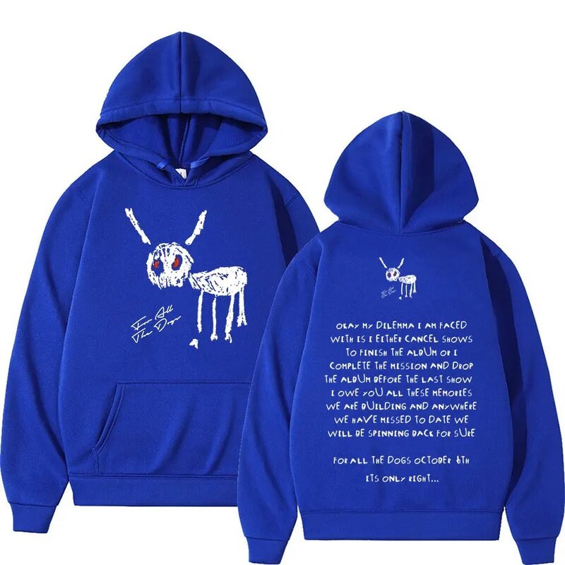 Nowy raper kaczor dla wszystkich psów bluzy z kapturem z nadrukiem listowym mężczyźni kobieta Hip Hop Y2K bluza z kapturem swetry odzież Unisex