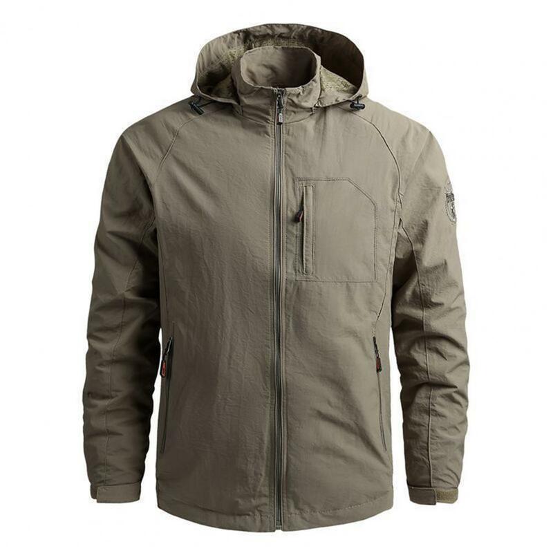 Abrigo con múltiples bolsillos para hombre, chaquetas con capucha versátiles a prueba de viento con múltiples bolsillos para exteriores informales para Blustery