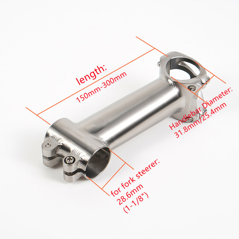 Vástago de titanio para manillar de bicicleta de montaña, vástago CNC de 1-1/8 ", 25,4mm/31,8mm, Ti