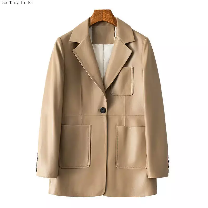 2023 nuovo cappotto in vera pelle di pecora da donna di media lunghezza in vera pelle di montone H20
