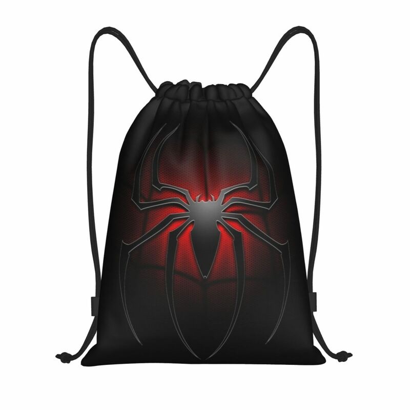 Tas punggung tali selempang laba-laba kecil, ransel olahraga Gym dapat dilipat hewan kartun untuk pria dan wanita