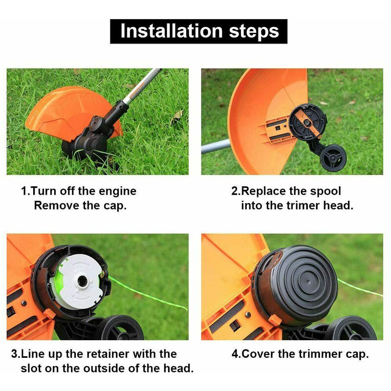 Grass Trimmer Spool Trimmer Line Spool + Spool Cover Cap For WORX WA0014 WG168 WG184 WG190 WG191 Grass Trimmer Accessory Replace