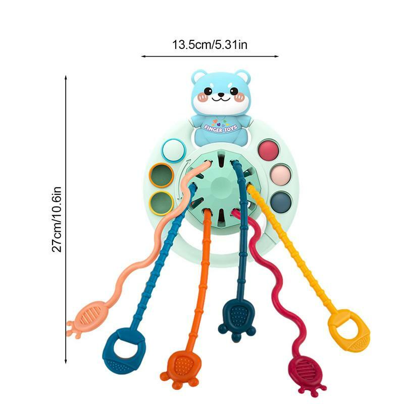 Tarik String mainan aktivitas pesawat tali tarik mainan perjalanan mainan sensorik untuk balita perjalanan belajar mainan pendidikan untuk 1-3