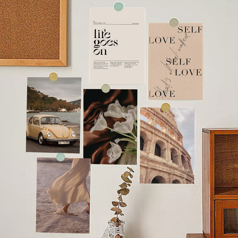 New Ins cartolina d'arte minimalista francese 10 Modern Home Background Wall carta decorativa messaggio creativo puntelli fotografici 10 fogli